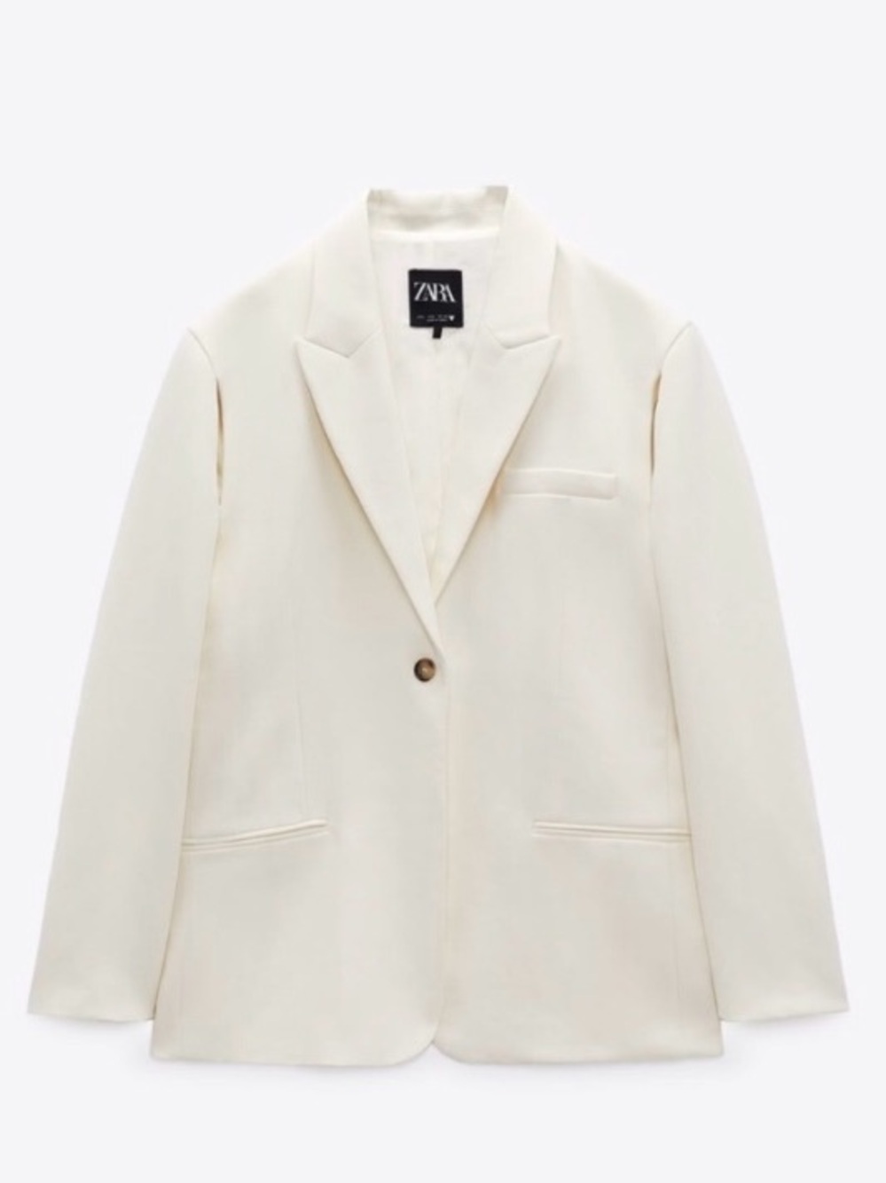 Zara Oyster White Cut-Out Blazer - Picture 2 of 7